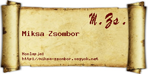 Miksa Zsombor névjegykártya